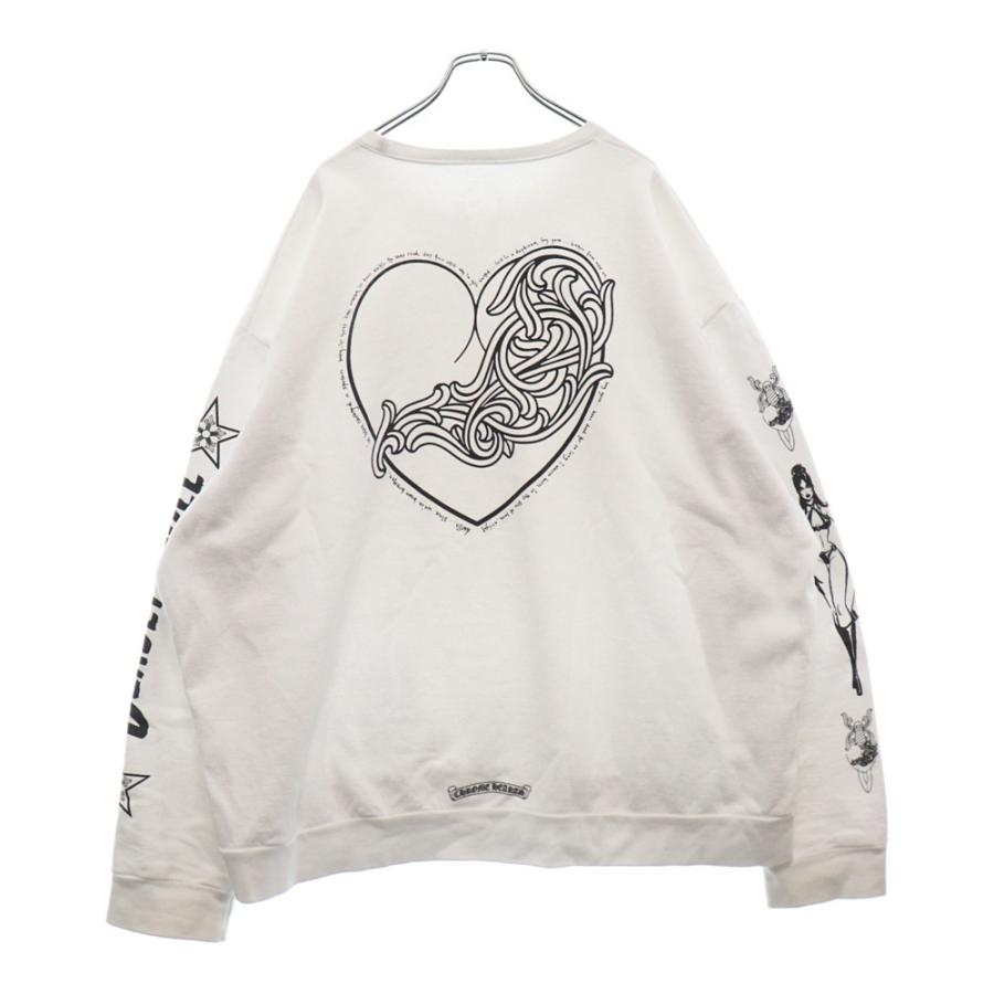CHROME HEARTS クロムハーツ DEADLY DOLL ハートプリント クルー CHROME HEARTS クロムハーツ DEADLY DOLL ハートプリント クルー