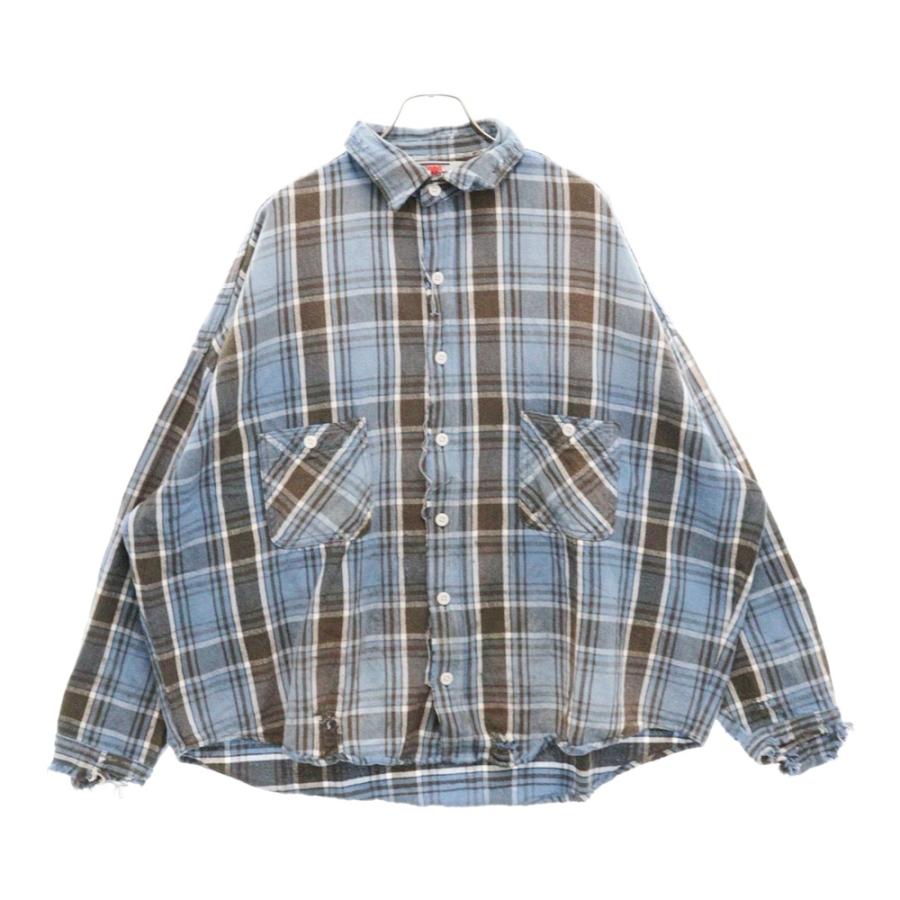 SAINT MICHAEL セントマイケル 24AW FRANNEL SHIRT ダメージ加工 SAINT MICHAEL セントマイケル 24AW FRANNEL SHIRT ダメージ加工