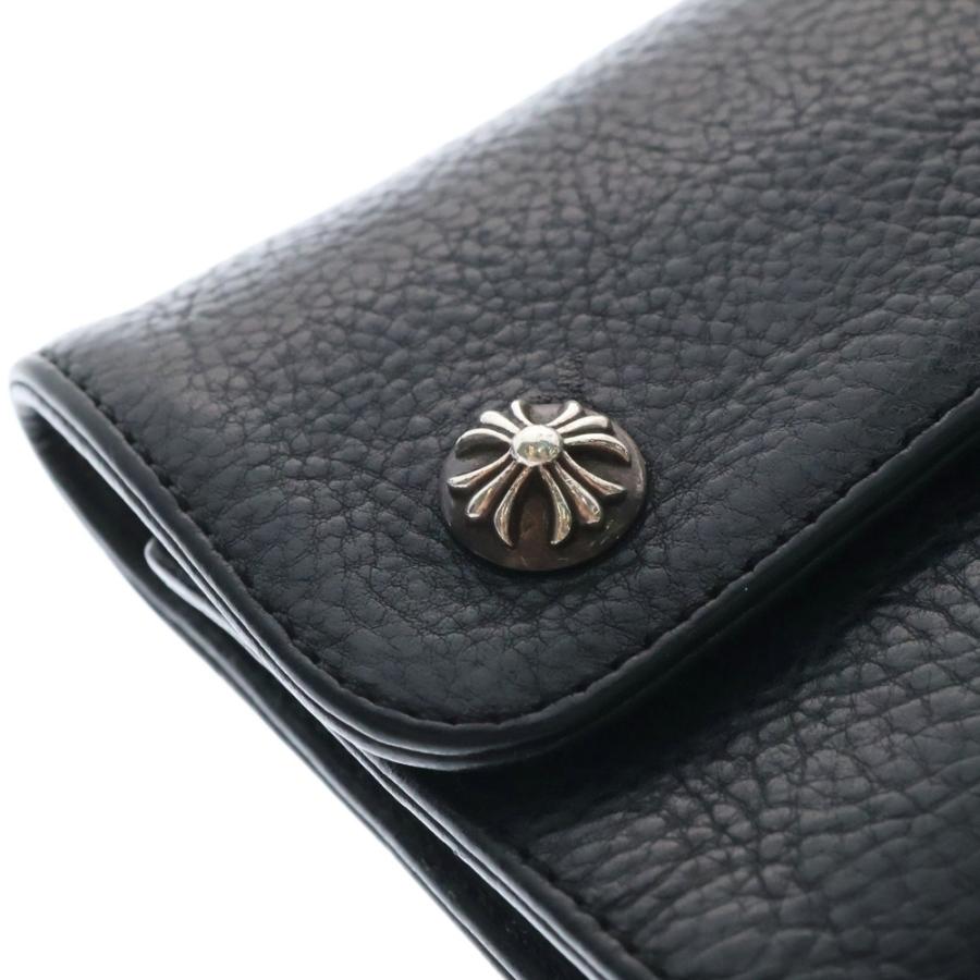 CHROME HEARTS 【 WAVE MINI 】 ウェーブ ミニ クロムハーツウェーブウォレットクロスボタンブラックヘビー
