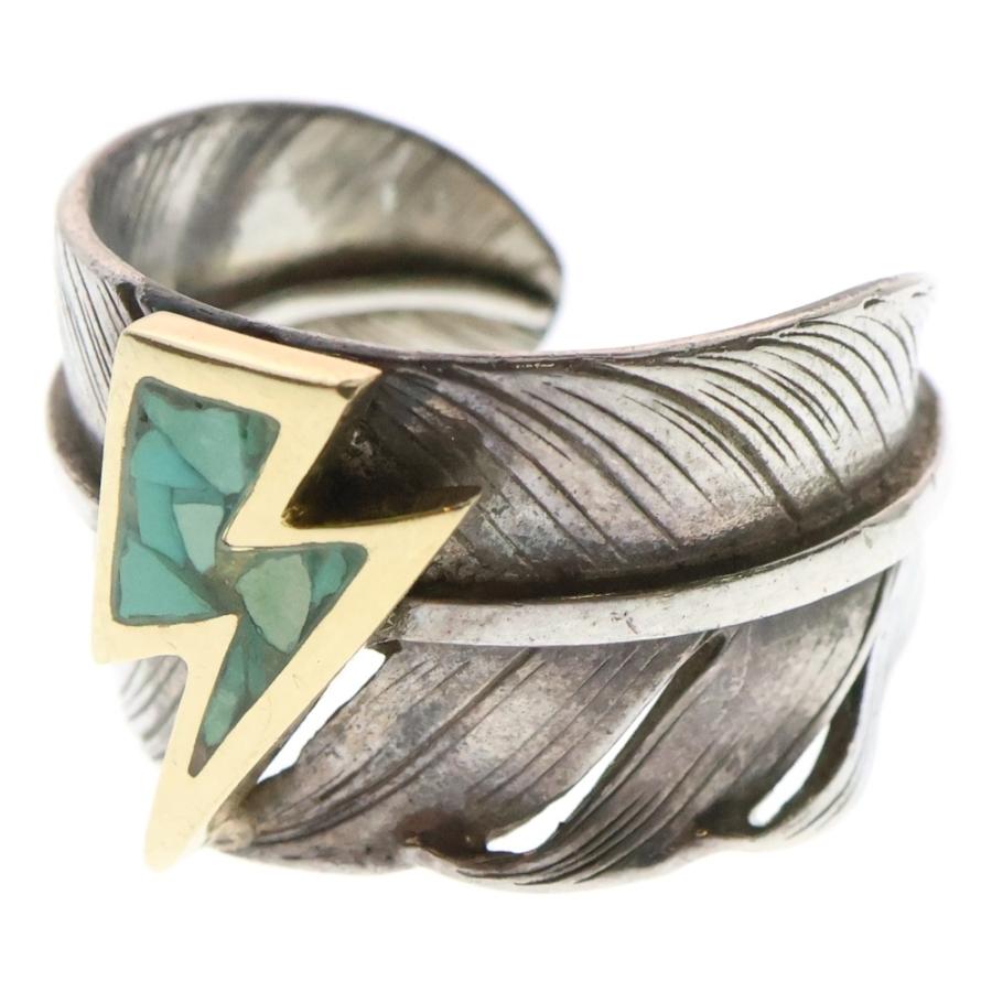 鷲見太郎 ワシミタロウ L feather ring 01 opal K18 big thunder