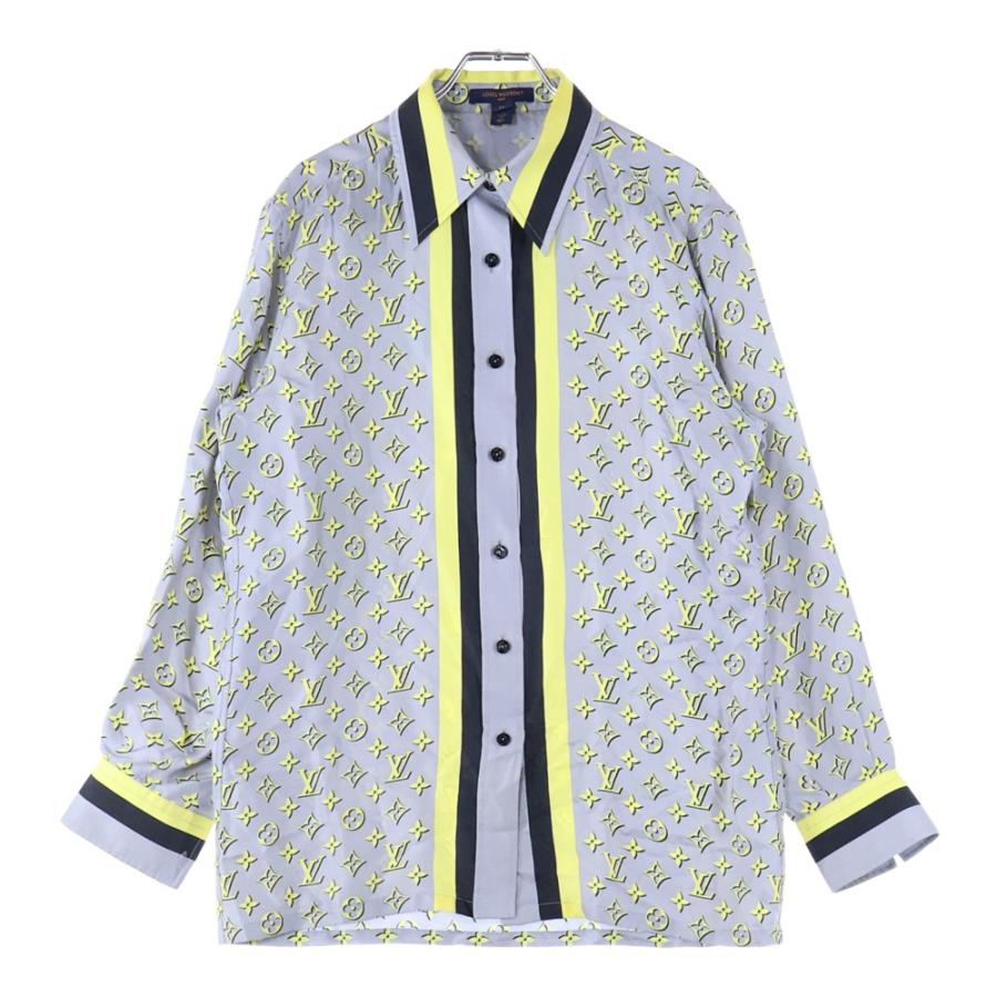 LOUIS VUITTON（ルイ・ヴィトン） ブランドロゴ総柄 長袖シャツ グレー