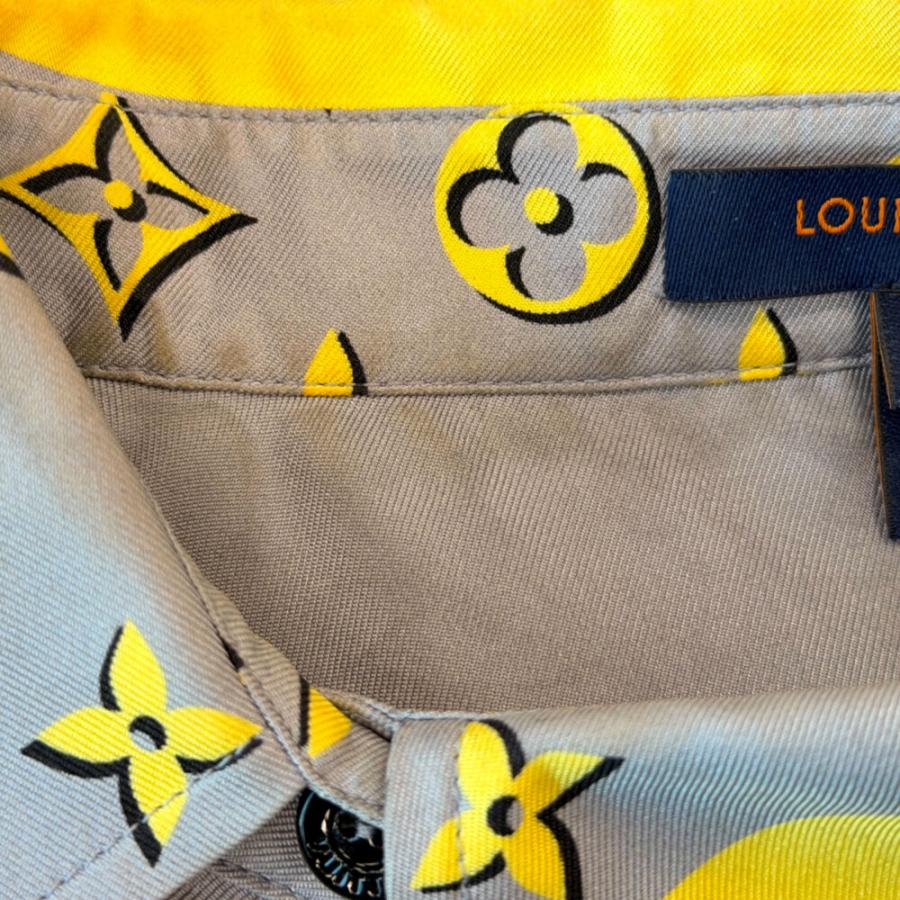 LOUIS VUITTON（ルイ・ヴィトン） ブランドロゴ総柄 長袖シャツ グレー