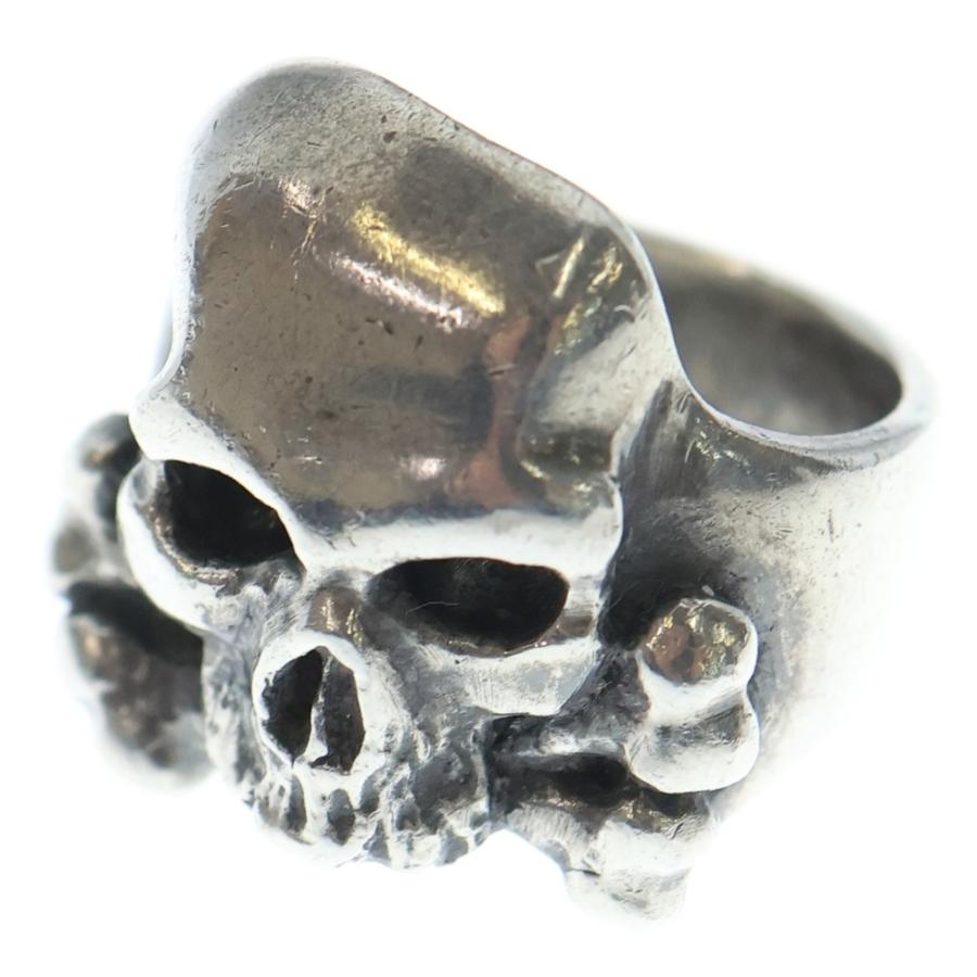 CRAZY PIG クレイジーピッグ THREE QUARTER SKULL & CROSSBONES RING