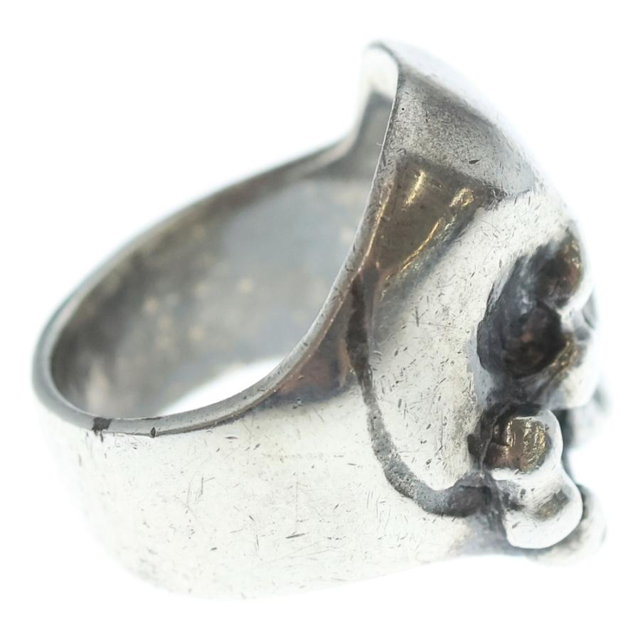 CRAZY PIG クレイジーピッグ THREE QUARTER SKULL & CROSSBONES RING