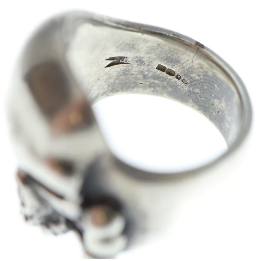 CRAZY PIG クレイジーピッグ THREE QUARTER SKULL & CROSSBONES RING