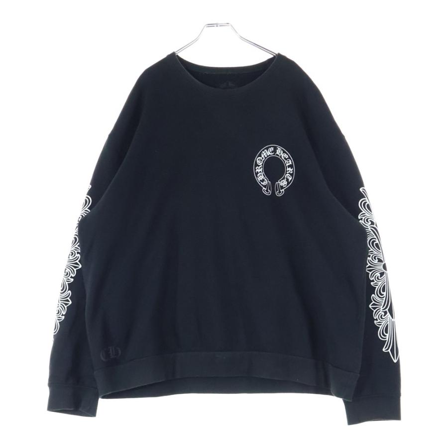 【大人気】クロムハーツ ホースシュー トレーナー キッズ 黒 120cm CHROME HEARTS（クロムハーツ） Horseshoe Crewneck Sweatshirt ホース