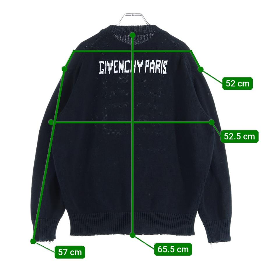 GIVENCHY（ジバンシィ） 4G フロントロゴ ダメージ加工ニット ブラック