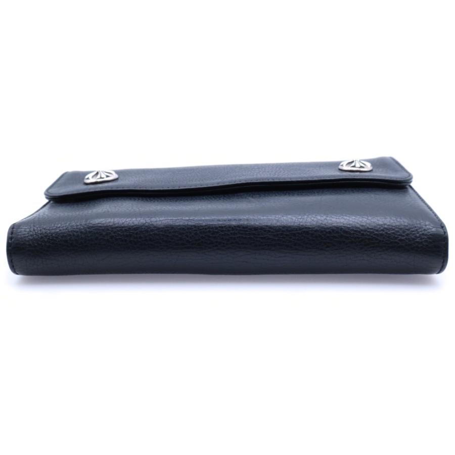 【美品】Chrome Hearts WAVEウォレット / 正規品・付属品完備 クロムハーツ 財布（Chrome Hearts）ウェーブ ウォレット クロスボタン
