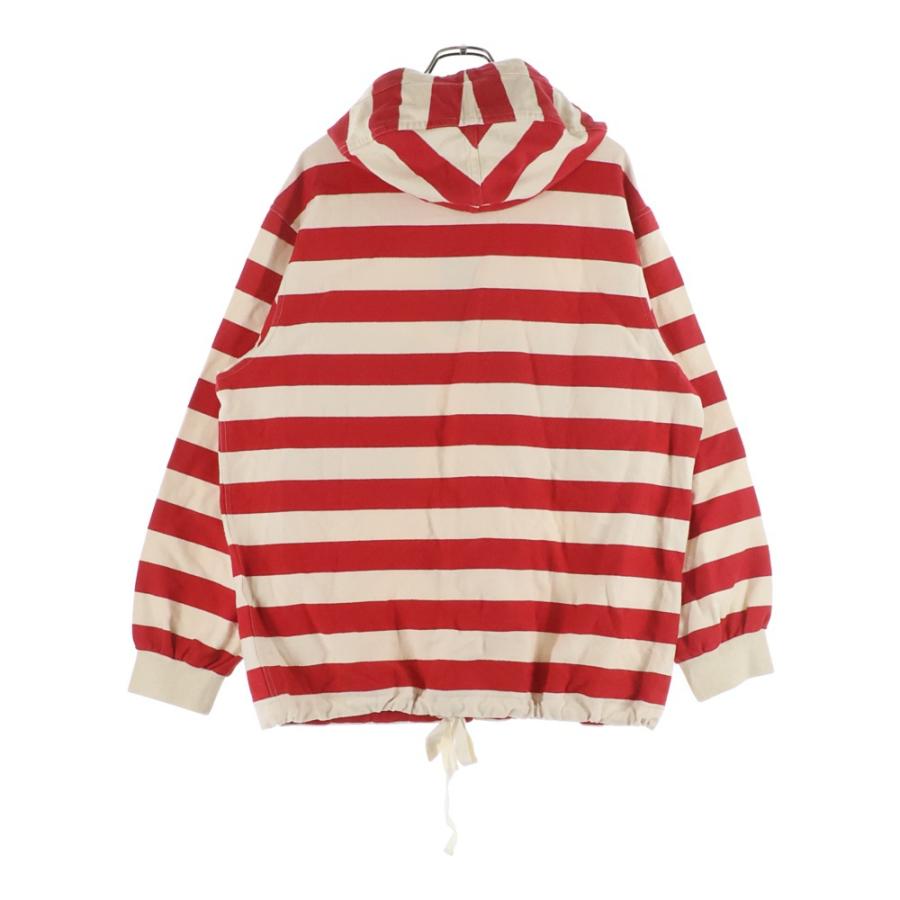 BURBERRY バーバリー Thornford Striped Pullover Hoodie ロゴ刺繍 ボーダー パーカー フーディー レッド/ホワイト 4070535 1004 BURBERRY（バーバリー） Thornford Striped Pullover Hoodie ロゴ刺繍