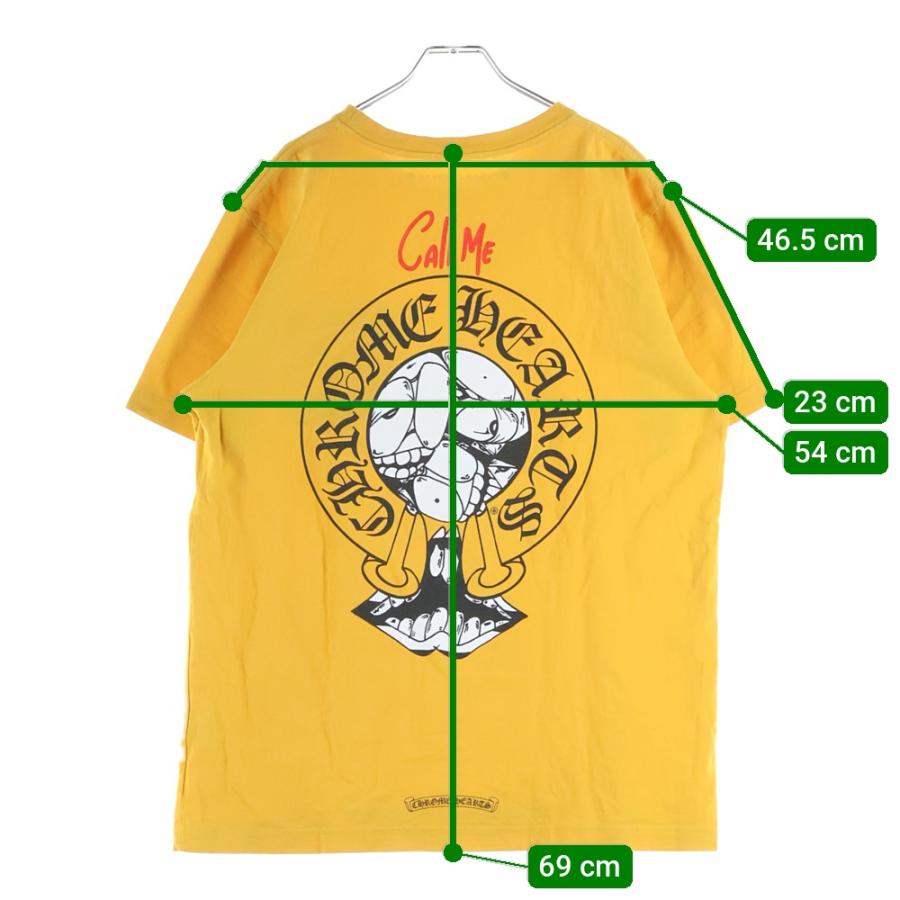 希少カラークロムハーツポケットTシャツSマスタードイエローバックプリントUSA製 CHROME HEARTS（クロムハーツ） MATTY BOY PPO mustard Tee Call Me