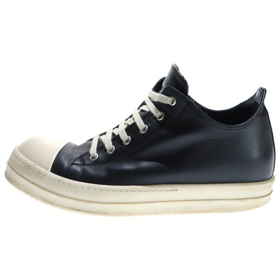 【美品】リックオウエンス　ラモーンズ　ローカット　スニーカー　レザー　ブラック Rick Owens（リック・オウエンス） LOW SNEAKS ラモーンズ レザー