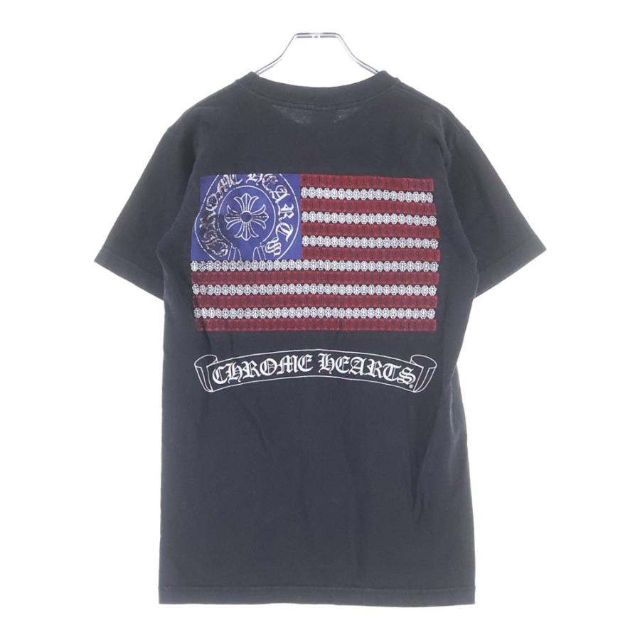 CHROME HEARTS クロムハーツ OLD American Flag Therma バックプリント 半袖カットソー Tシャツ ブラック レディース CHROME HEARTS（クロムハーツ） OLD AMERICAN FLAG TEE オールド