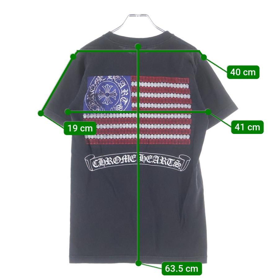 CHROME HEARTS クロムハーツ OLD American Flag Therma バックプリント 半袖カットソー Tシャツ ブラック レディース CHROME HEARTS（クロムハーツ） OLD AMERICAN FLAG TEE オールド