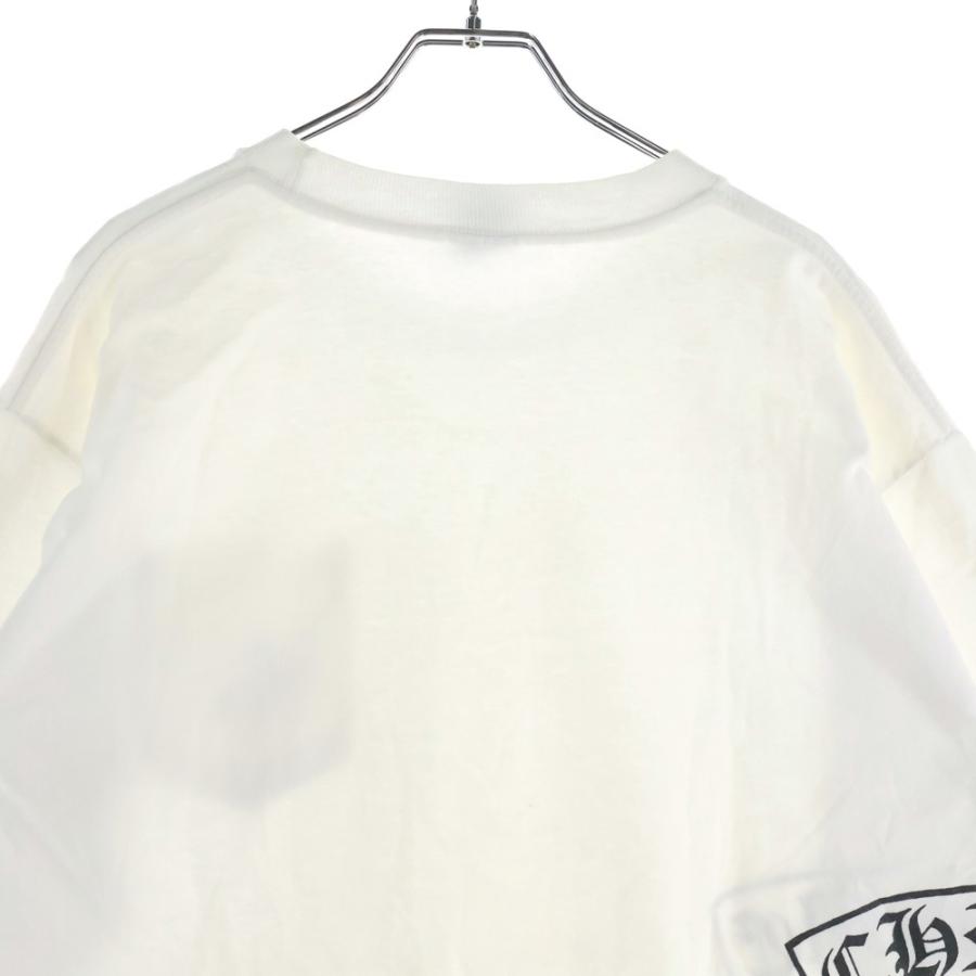 CHROME HEARTS クロムハーツ プリント 半袖Tシャツ ロゴ コットン ブラック ホワイト サイズXL 美品 中古 4b013837 a15120090-a.jpg