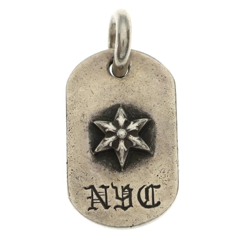 【値下】クロムハーツ　NYC限定　ドッグタグ　ペンダントトップ　シルバー925 CHROME HEARTS（クロムハーツ） RAISED STAR DOGTAG NYC限定 レイズド