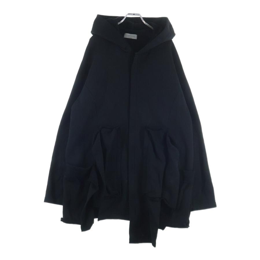 【Yohji Yamamoto】ブラックオーバーサイズジップアップトップス Yohji Yamamoto POUR HOMME ヨウジヤマモト プールオム 再構築