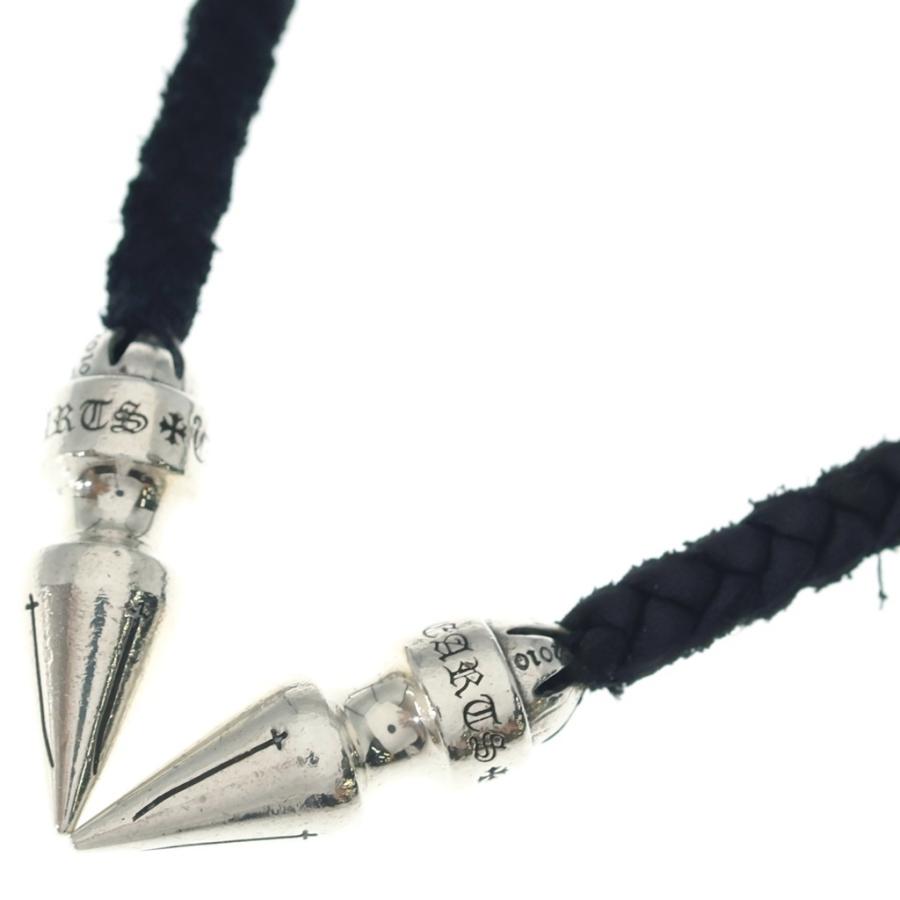 CHROME HEARTS クロス レザーブレード ネックレス CHROME HEARTS（クロムハーツ） SPIKE LEATHER BRAID スパイクレザー