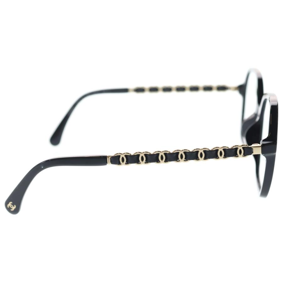 CHANEL シャネル スクエア シェイプ ココマーク テンプル チェーン メガネ アイウェア ブラック 3489Q-A CHANEL（シャネル） スクエア シェイプ ココマーク テンプル チェーン
