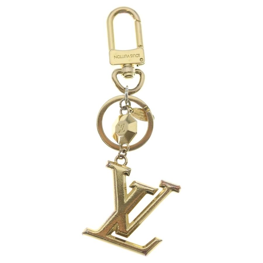 【美品】ルイヴィトン LVファセット キーホルダー LVロゴ ゴールド 金 LOUIS VUITTON（ルイ・ヴィトン） LV ファセットキーリング ゴールド