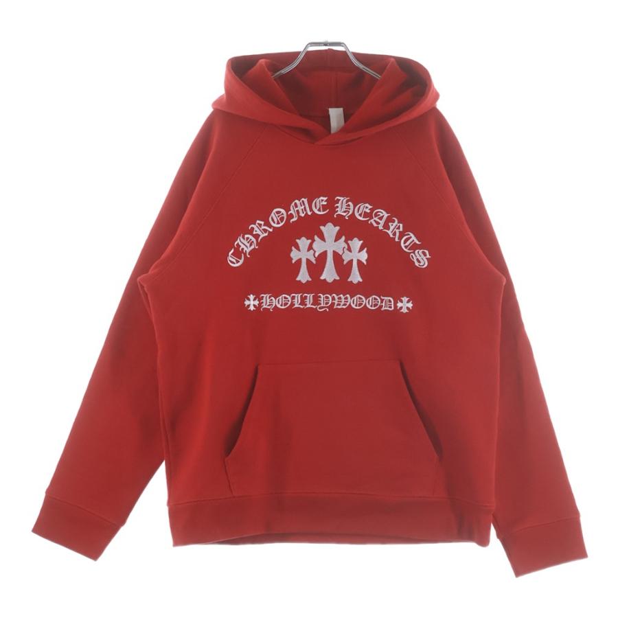 CHROME HEARTS クロムハーツ Y NOT Cemetery Cross Pullover Hoodie King Taco ワイノットセメタリークロスプルオーバーフーディ パーカー ロゴ刺繍 レッド CHROME HEARTS（クロムハーツ） Y NOT Cemetery Cross Pullover Hoodie