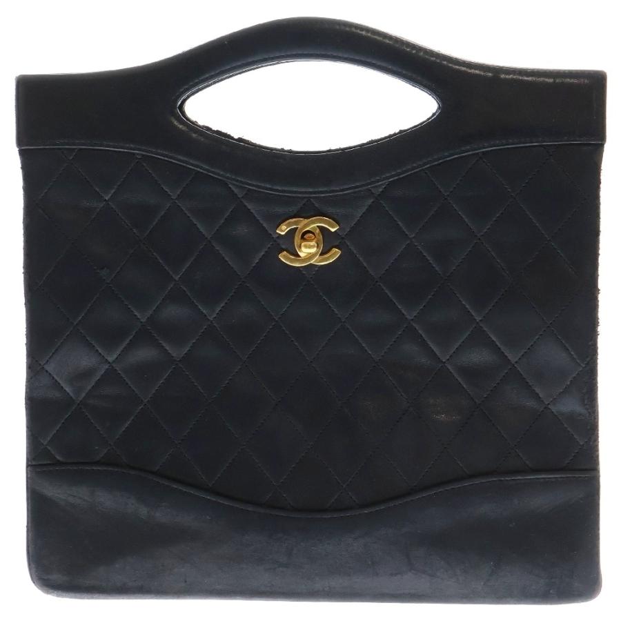 CHANEL シャネル マトラッセ パテント ハンドバッグ ターンロック 黒 CHANEL シャネル マトラッセ ターンロック ハンドバッグ