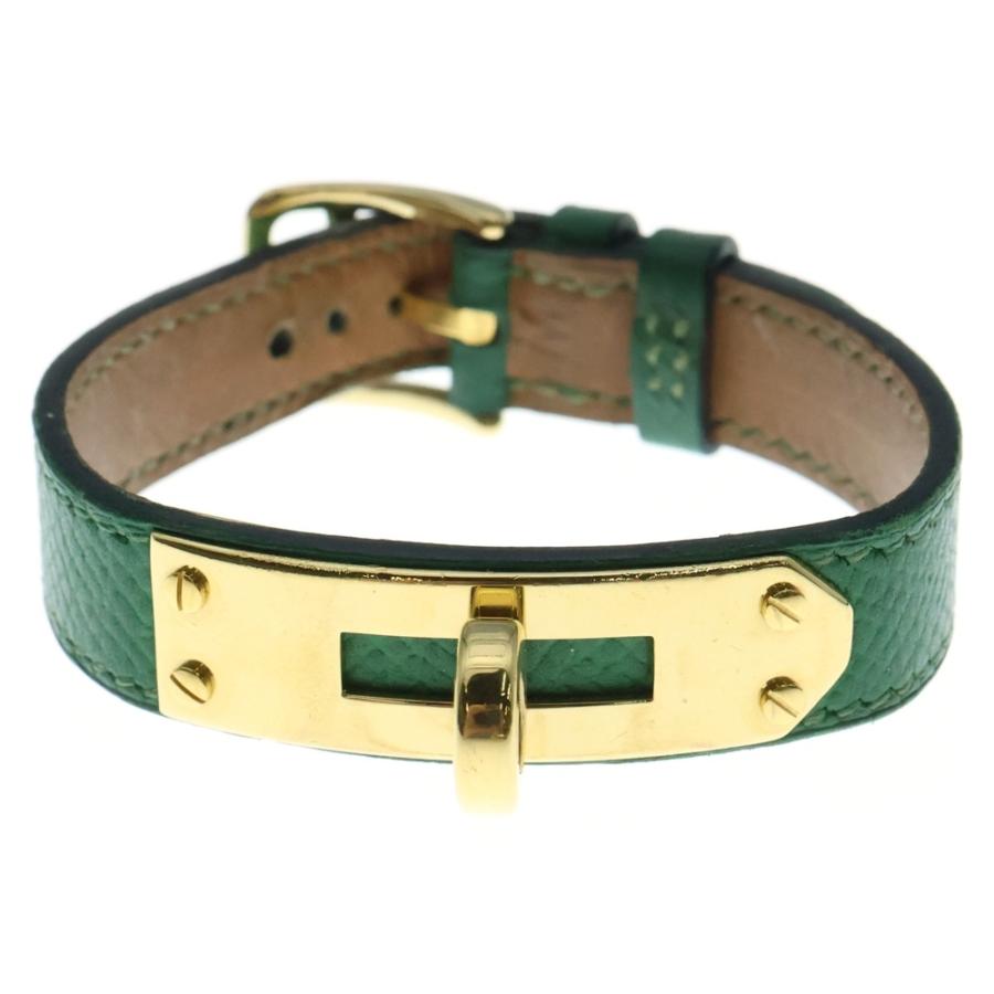 HERMES エルメス ケリーベルト ブレスレット ゴールド金具 グリーン Z