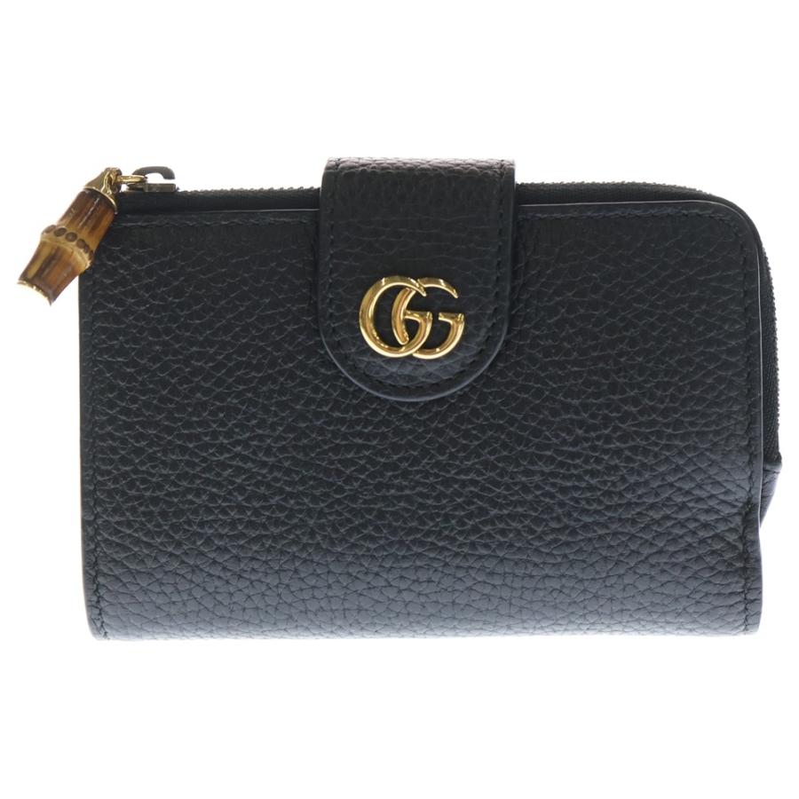 【GUCCI】グッチ　ダブルG カードケースウォレット　二つ折り財布　黒　新品 ダブルG 二つ折りカードケース ・ブラック ソフトレザー | GUCCI公式