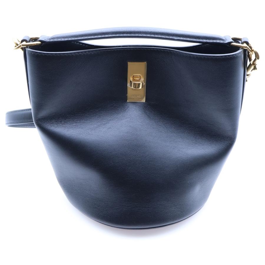 CELINE セリーヌ 16 セーズ バケットバッグ 2WAYバッグ ハンドバッグ ショルダーバッグ ミニバッグ ブラック レザー ゴールド金具 CELINE（セリーヌ） 16 セーズ バケットバッグ 2WAYバッグ