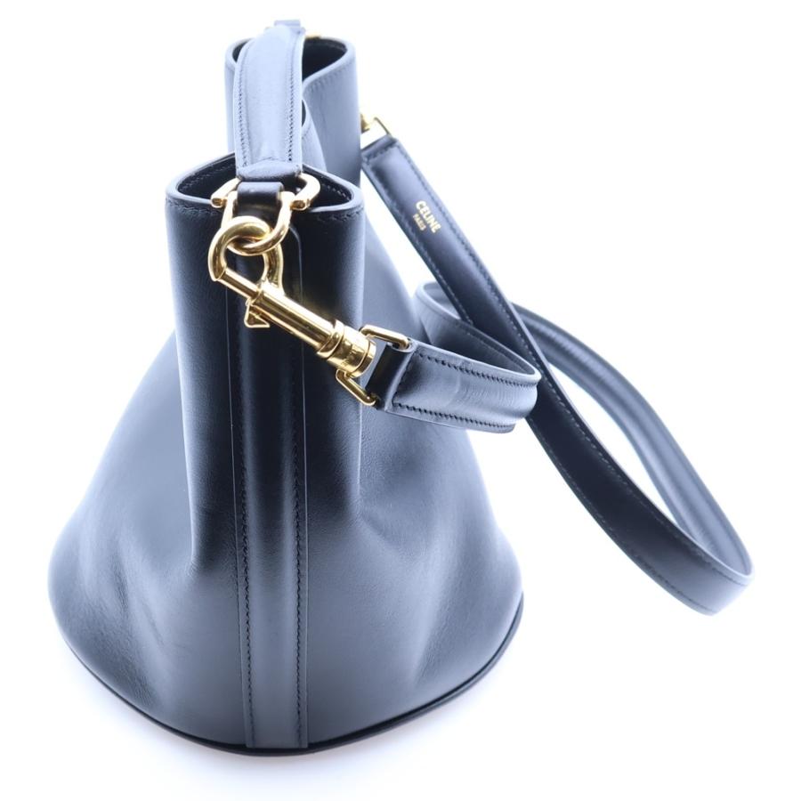 CELINE セリーヌ 16 セーズ バケットバッグ 2WAYバッグ ハンドバッグ ショルダーバッグ ミニバッグ ブラック レザー ゴールド金具 CELINE（セリーヌ） 16 セーズ バケットバッグ 2WAYバッグ