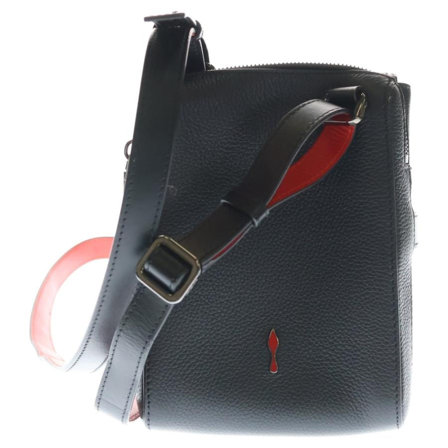 CHRISTIAN LOUBOUTIN クリスチャンルブタン Benech Reporter ベネッシュリポーター ラバー切替レザーロゴショルダーバッグ ブラック×レッド 3205096 Christian Louboutin（クリスチャンルブタン） Benech Reporter ベネッ