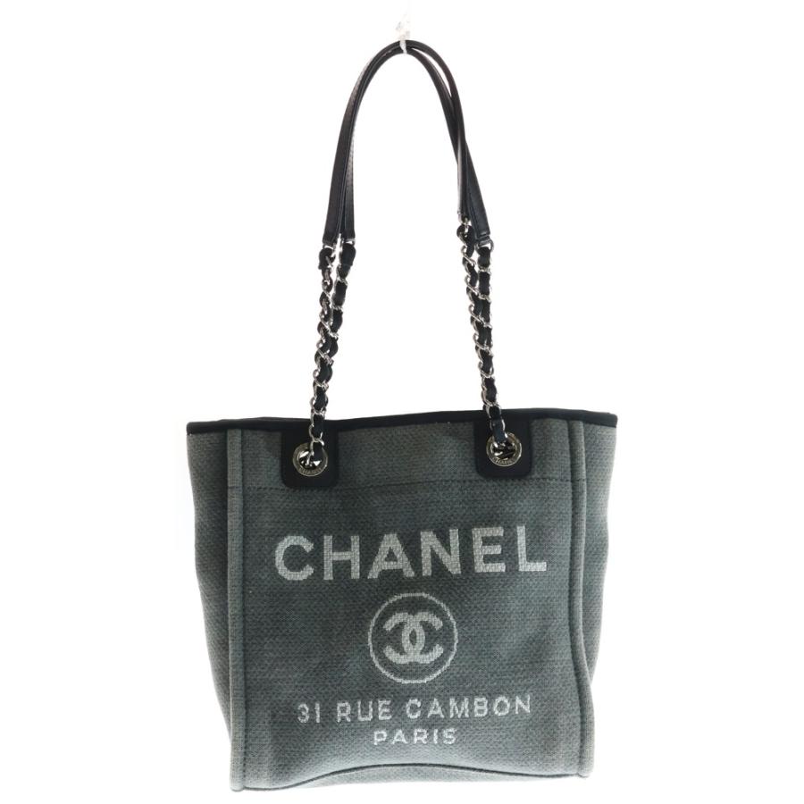 【ぴょこ②】　A66939　ドーヴィル　スモールトート　グレー Deauville シャネル CHANEL ドーヴィル トートPM シール 19番台 A66939