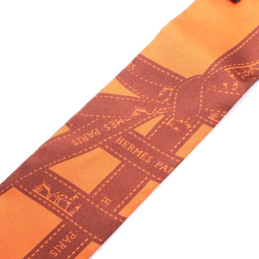 HERMES（エルメス） ツイリー ボルデュック シルクスカーフ オレンジ