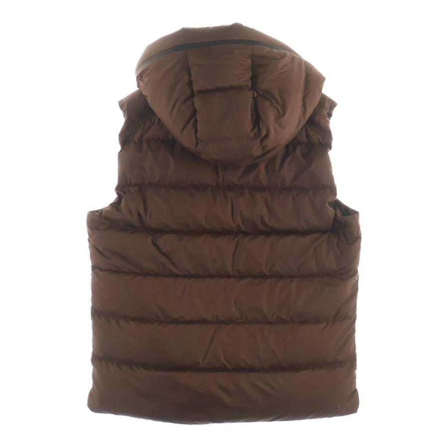 MONCLER モンクレール 23AW CARDAMINE ワッペンロゴ フーデッド ジップアップ ダウンベスト ブラウン I20911A00181 54A81の画像