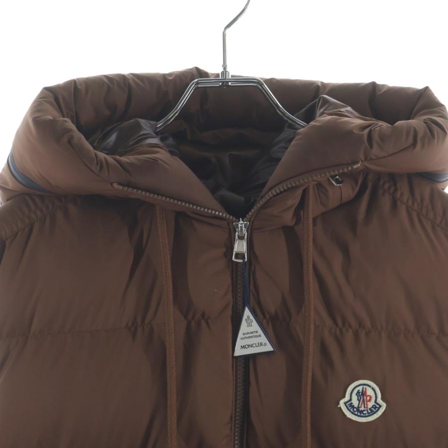 MONCLER モンクレール 23AW CARDAMINE ワッペンロゴ フーデッド ジップアップ ダウンベスト ブラウン I20911A00181 54A81の画像