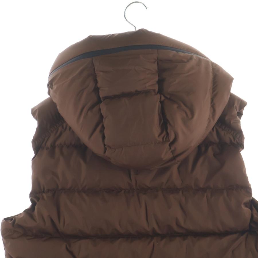 MONCLER モンクレール 23AW CARDAMINE ワッペンロゴ フーデッド ジップアップ ダウンベスト ブラウン I20911A00181 54A81の画像