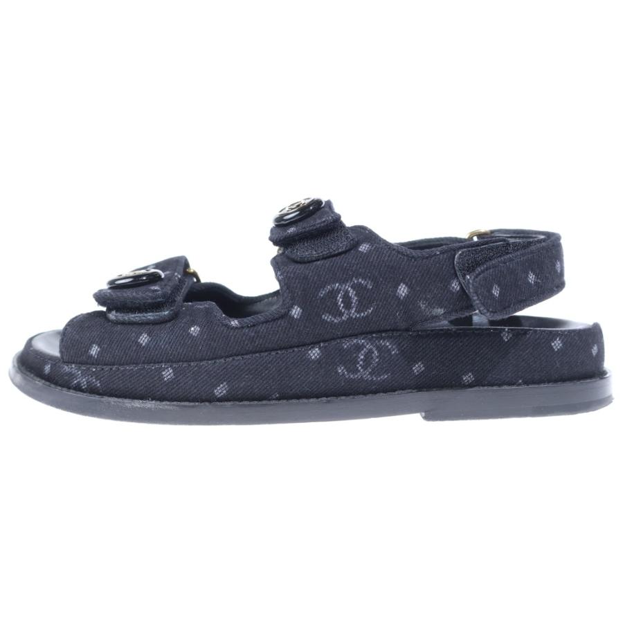 CHANEL（シャネル） ココマーク フットベットサンダル プリントデニム