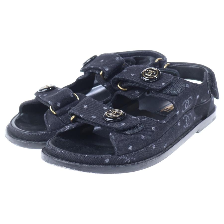 CHANEL（シャネル） ココマーク フットベットサンダル プリントデニム