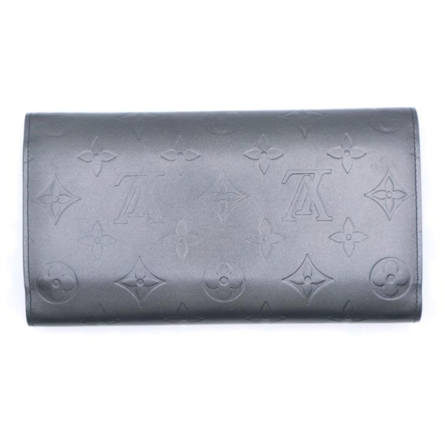 LOUIS VUITTON ルイヴィトン モノグラムマット トレゾールインターナショナル ロングウォレット 長財布 カードケース ダークグレー レザー M65102 シルバー金具 LOUIS VUITTON（ルイ・ヴィトン） モノグラムマット トレゾール