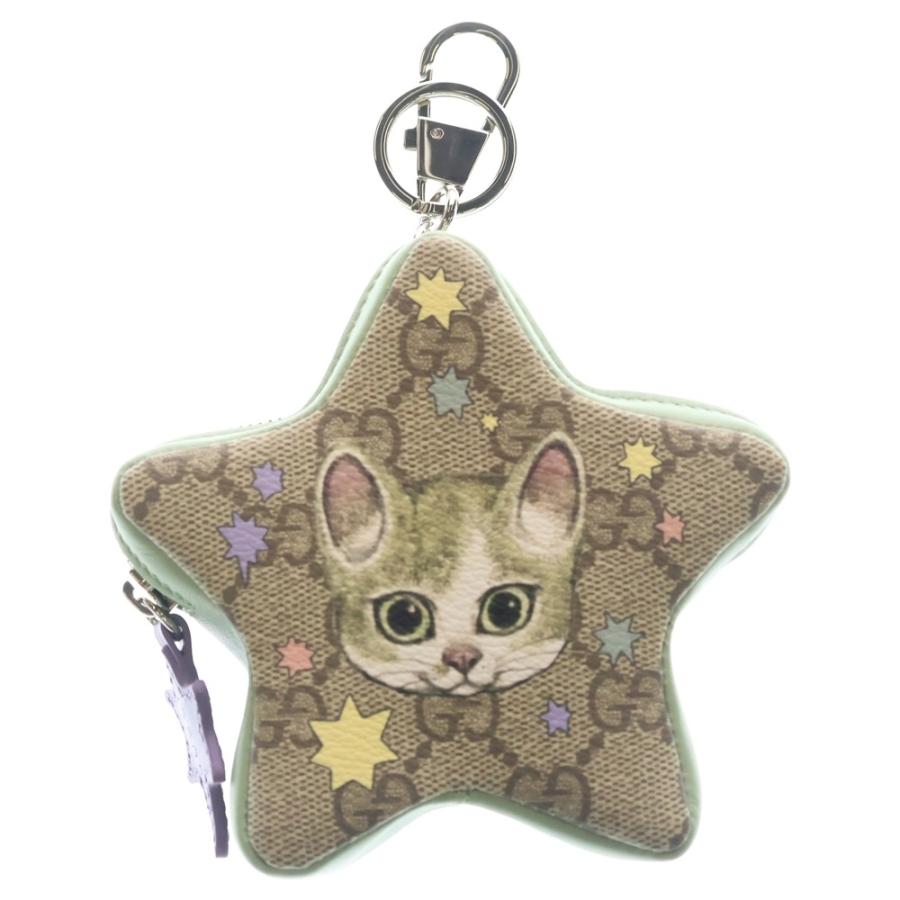 GUCCI ヒグチユウコ キーホルダー　日本限定 日本限定 ヒグチユウコ 猫 （Boris）キーチェーン ・グレー レザー