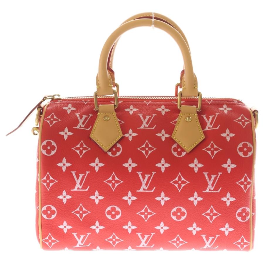 【中古】ルイヴィトン カーフレザー スピーディ P9 バンドリエール25 赤 LOUIS VUITTON（ルイ・ヴィトン） モノグラム スピーディ P9 バンド