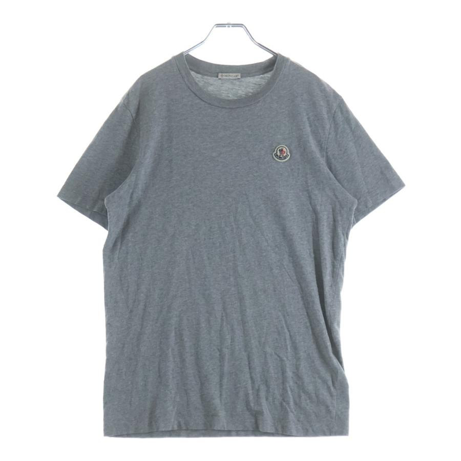 MONCLER グレー 半袖Tシャツ MONCLER（モンクレール） 胸ロゴ コットン半袖Tシャツ カットソー