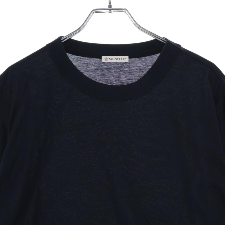 使用感あり　正規品　MONCLER 長袖カットソー 黒 MONCLER（モンクレール） サイドロゴ クルーネック長袖Tシャツ ロングT