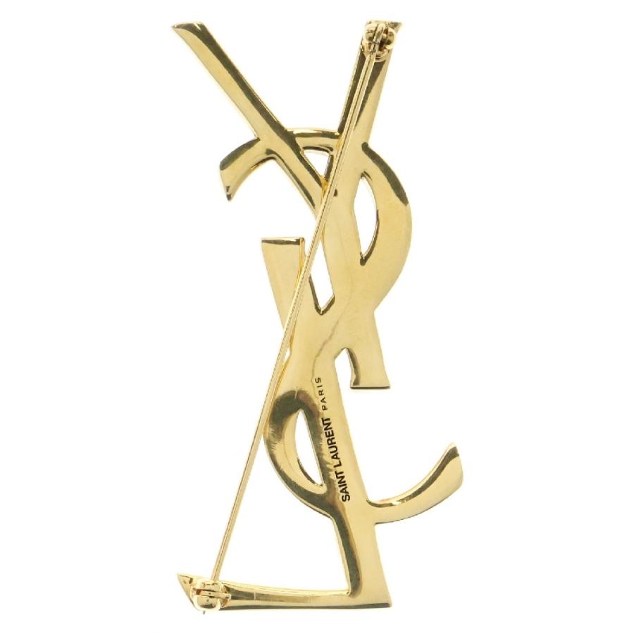 SAINT LAURENT PARIS サンローランパリ YSLロゴ ピンブローチ ゴールド