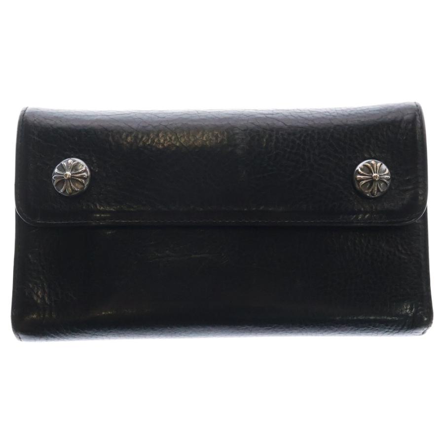 極美品！ Chrome Hearts クロムハーツ WAVE ウェーブウォレット CHROME HEARTS（クロムハーツ） WAVE ウェーブ レザーウォレット 財布