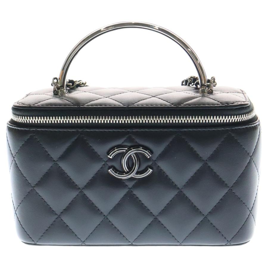 CHANEL バニティ バッグ マトラッセ ココマーク ブラック ラムスキン CHANEL（シャネル） ココマーク マトラッセ バニティ ラムスキン