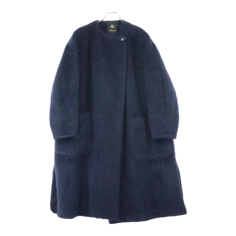 DRAWER（ドゥロワー） アルパカ ウール シャギー ノーカラー ダブル