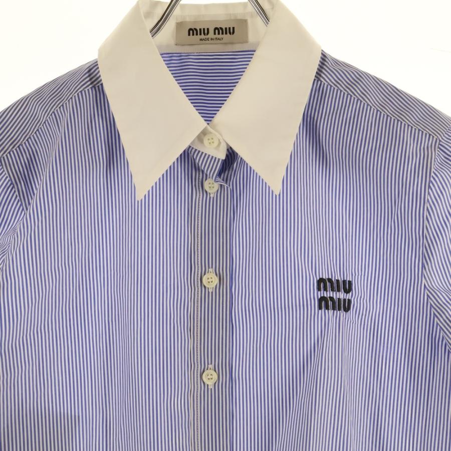 新年限定！！美品！miu miu ストライプ 半袖Tシャツ 青 楽天市場】ミュウミュウ miumiu 青（トップス｜レディースファッション