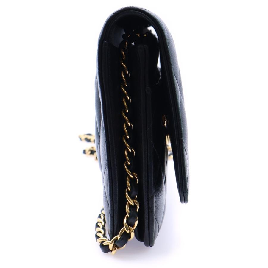 CHANEL シャネル マトラッセ タイムレスクラシック ココマーク ラムスキン レザー チェーン ウォレット ショルダーバッグ ゴールド金具 ブラック CHANEL（シャネル） マトラッセ タイムレスクラシック ココマーク
