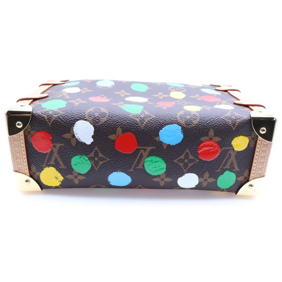 LOUIS VUITTON ルイヴィトン ×草間彌生 モノグラム サイドトランク ショルダーバッグ ハンドバッグ ブラウン×レザー ICタイプ M46396 ゴールド金具 LOUIS VUITTON（ルイ・ヴィトン） ×草間彌生 モノグラム サイド