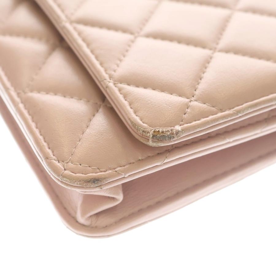 シャネル マトラッセ ココマーク パール チェーンウォレット財布 斜め掛け ラムスキン レザー パープル 紫 ゴールド金具 AP3807 CHANEL（未使用　展示品） CHANEL - シャネル マトラッセ ココマーク パール チェーンウォレット